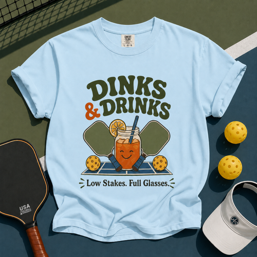 Dinks & Drinks Pickleball T-Shirt