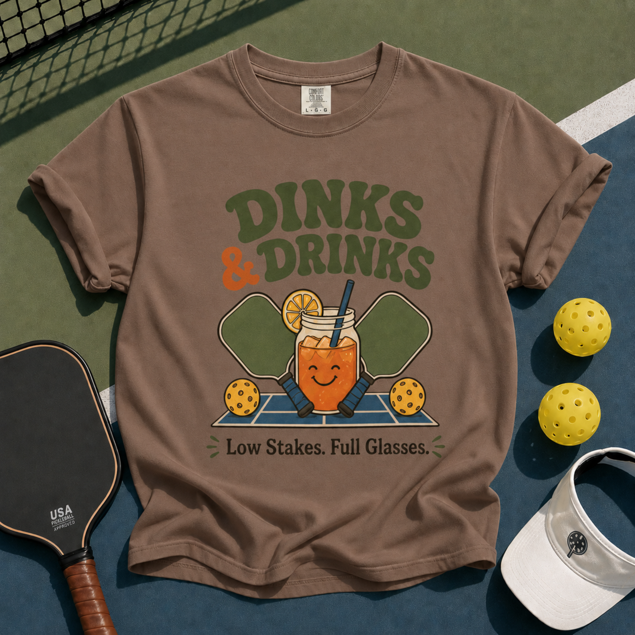Dinks & Drinks Pickleball T-Shirt