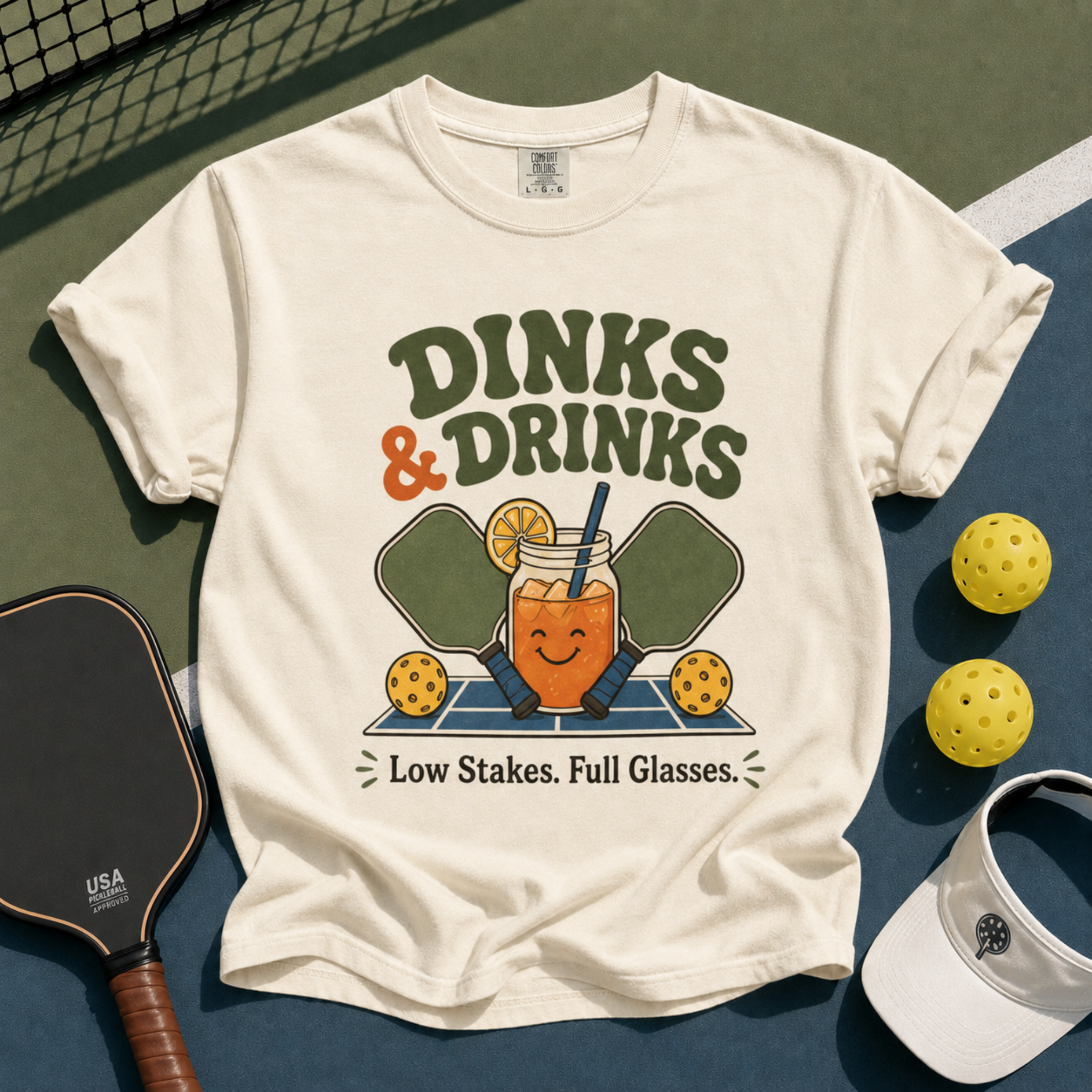 Dinks & Drinks Pickleball T-Shirt