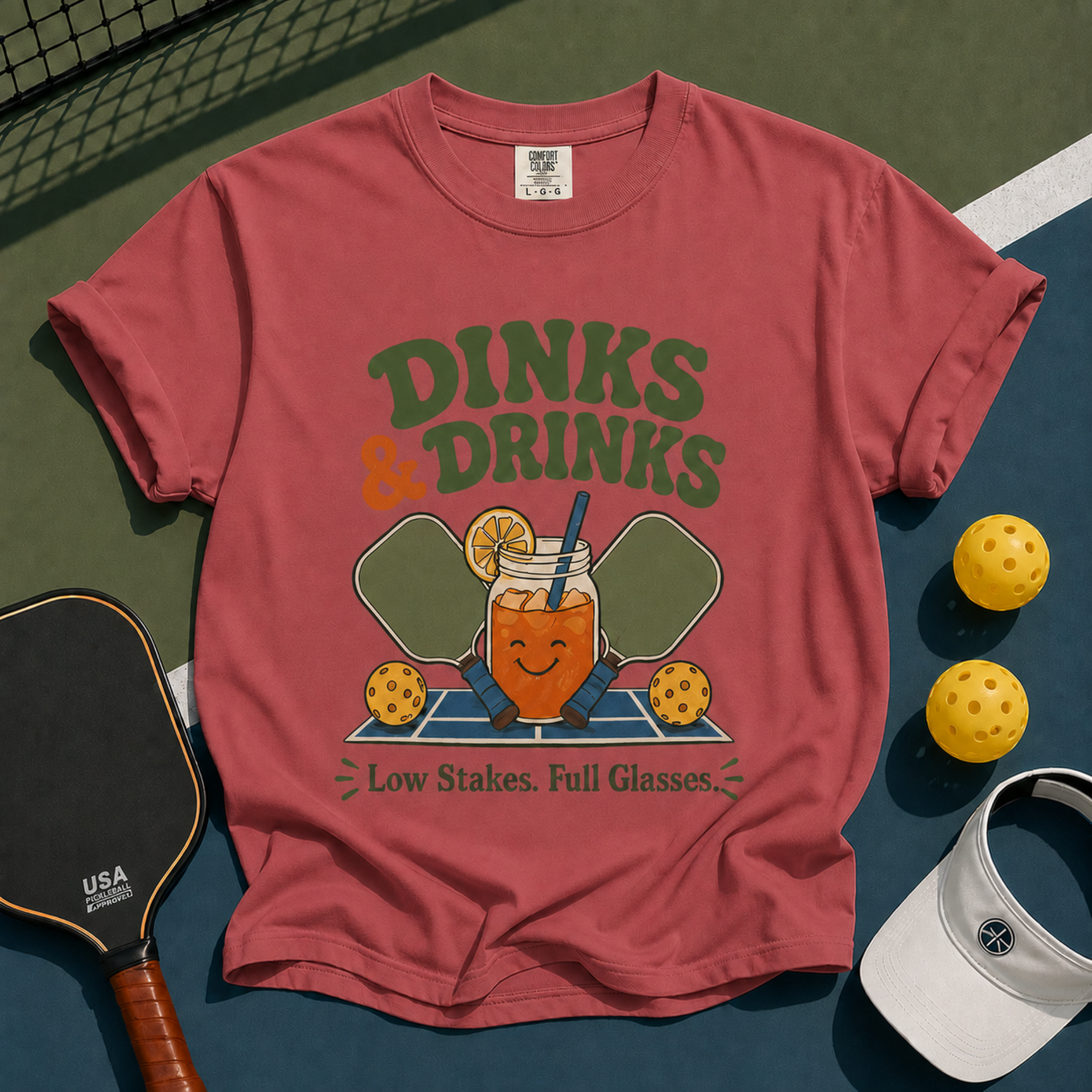 Dinks & Drinks Pickleball T-Shirt