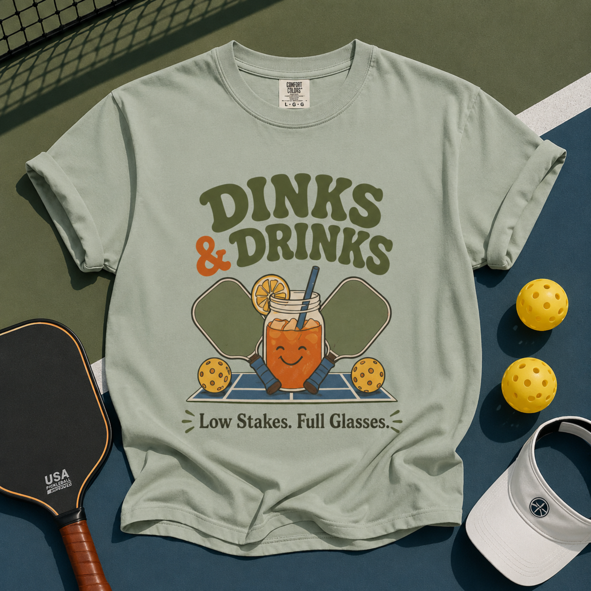 Dinks & Drinks Pickleball T-Shirt